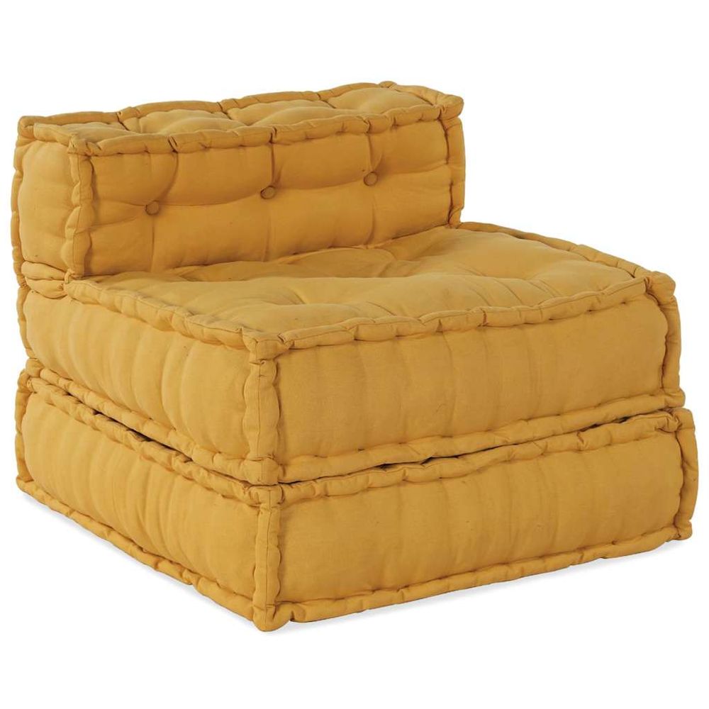 Canapé modulaire jaune 70x70x54 tissu