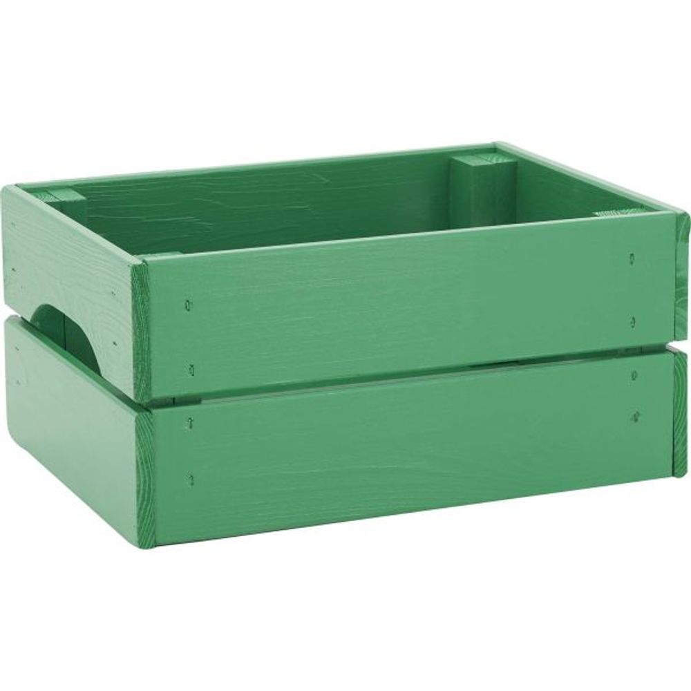 Caisse de rangement en pin petit modèle 31 x 23 x 15 cm vert menthe