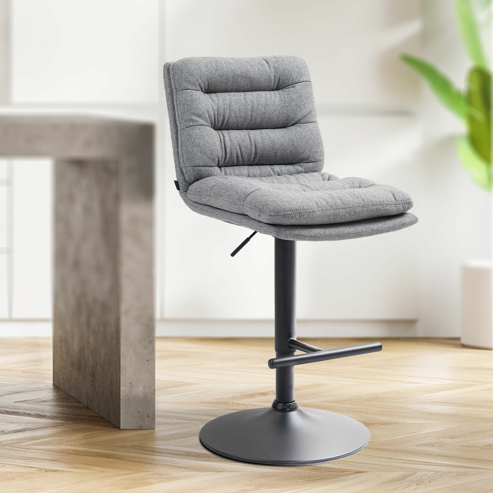 Tabouret de bar damar tissu noir