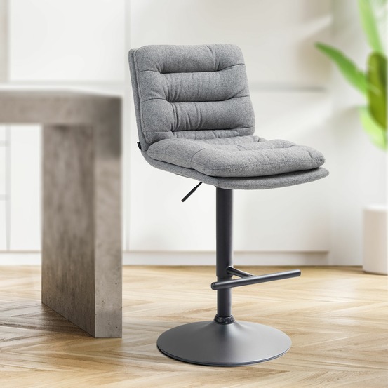 Tabouret de bar damar tissu noir