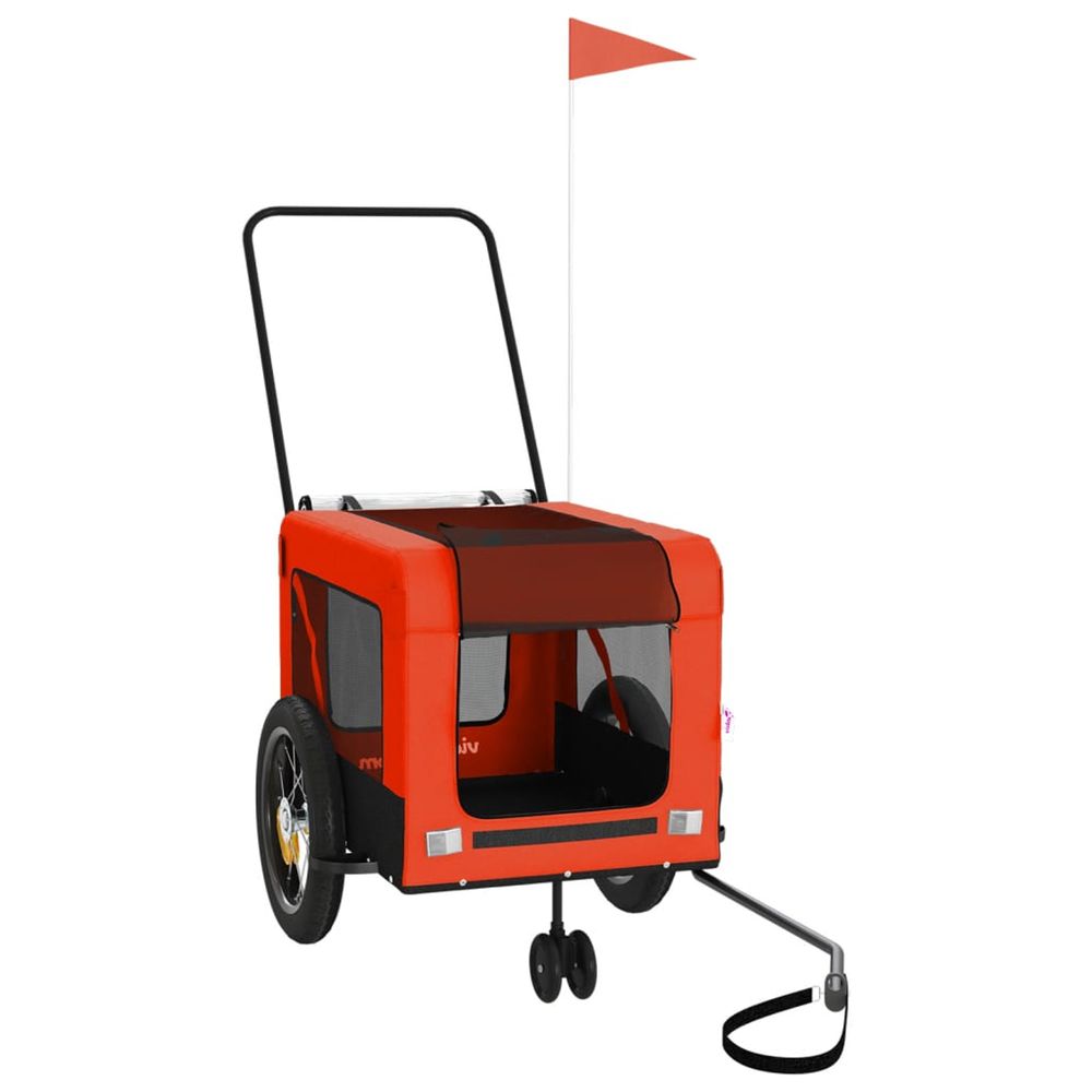 Remorque de vélo pour animaux de compagnie orange et noir