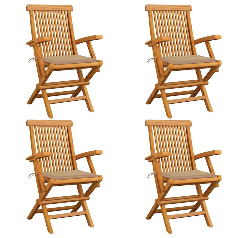 Chaises de jardin avec coussins beige