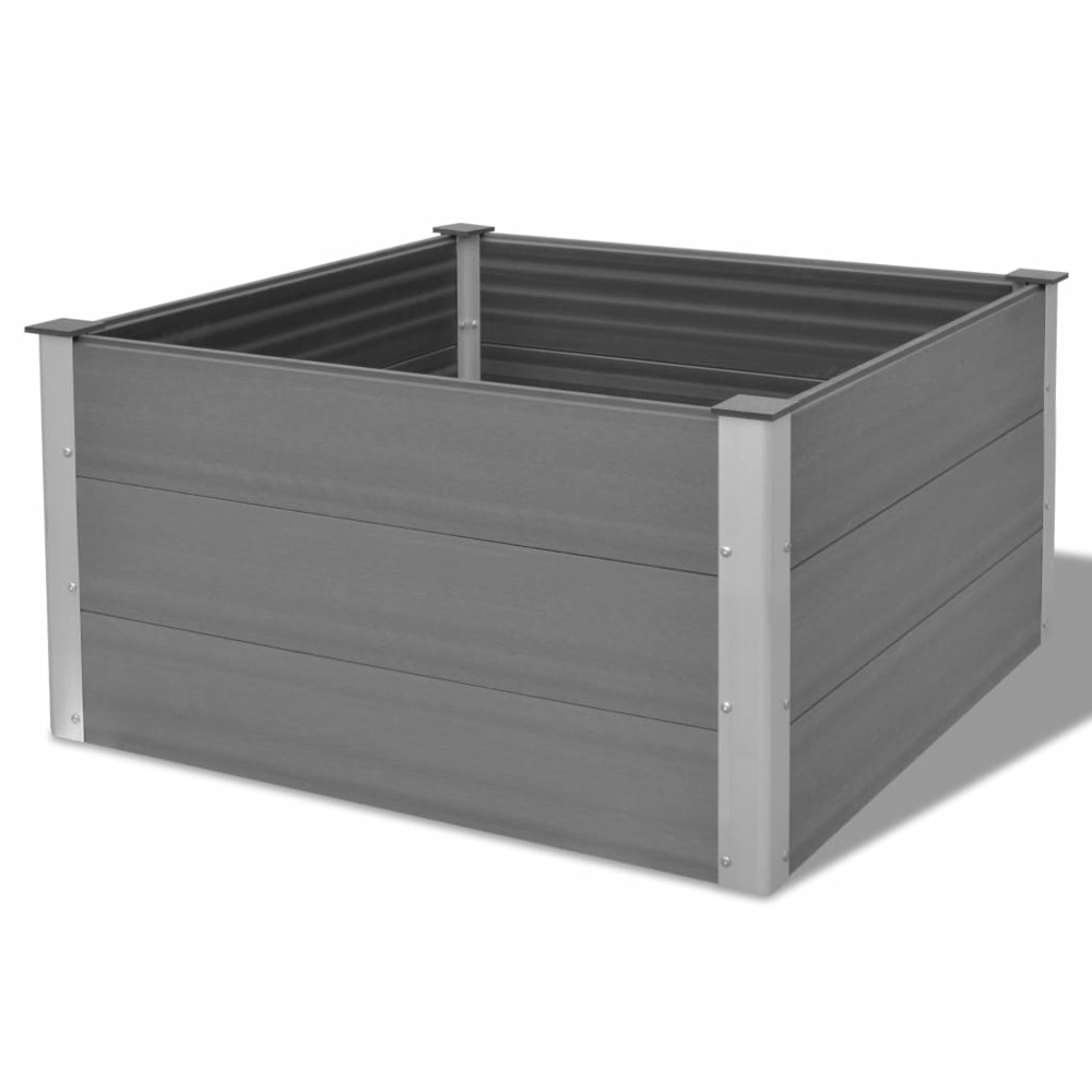 Jardinière lit surélevé plantes fleurs jardin wpc 100 x 100 x 54 cm gris