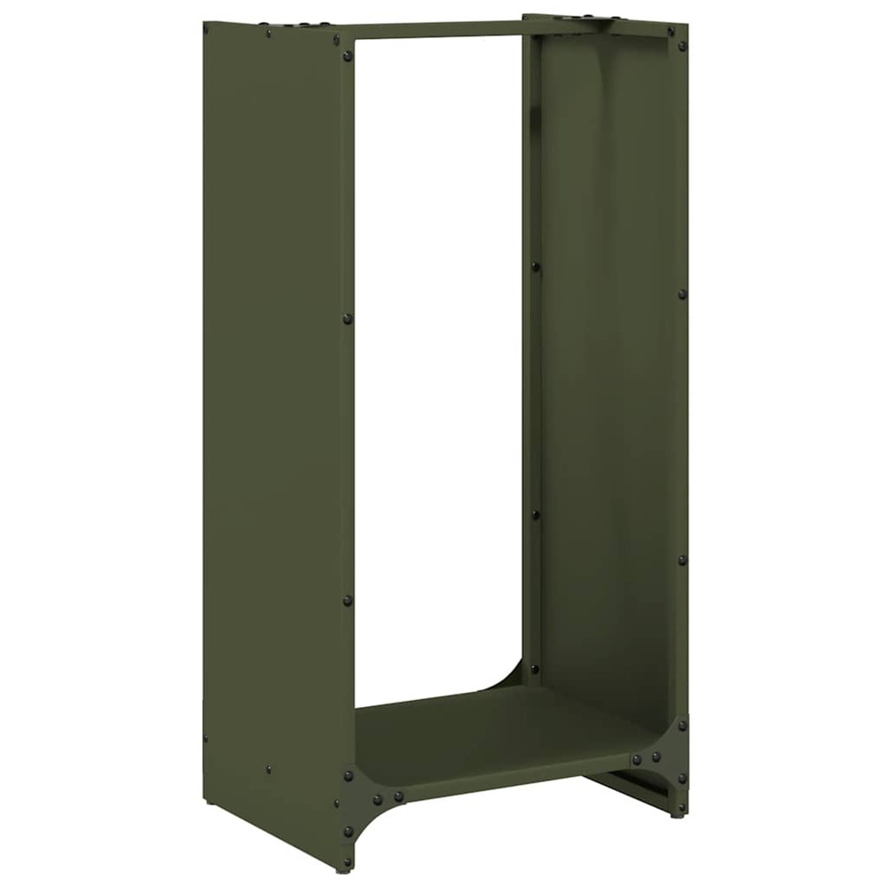 Portant de bois chauffage vert olive 40x30x80 cm