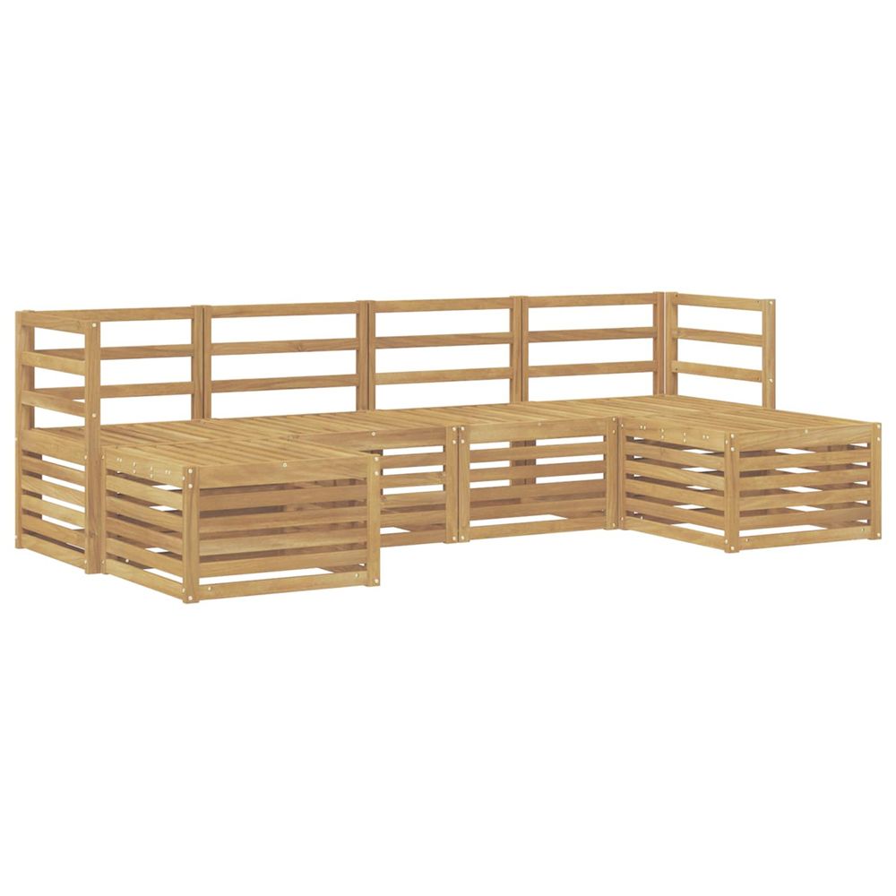 Ensemble de canapés d'extérieur 6 pc blanc bois d'acacia massif