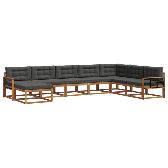 Ensemble de canapés d'extérieur 8 pcs naturel et anthracite