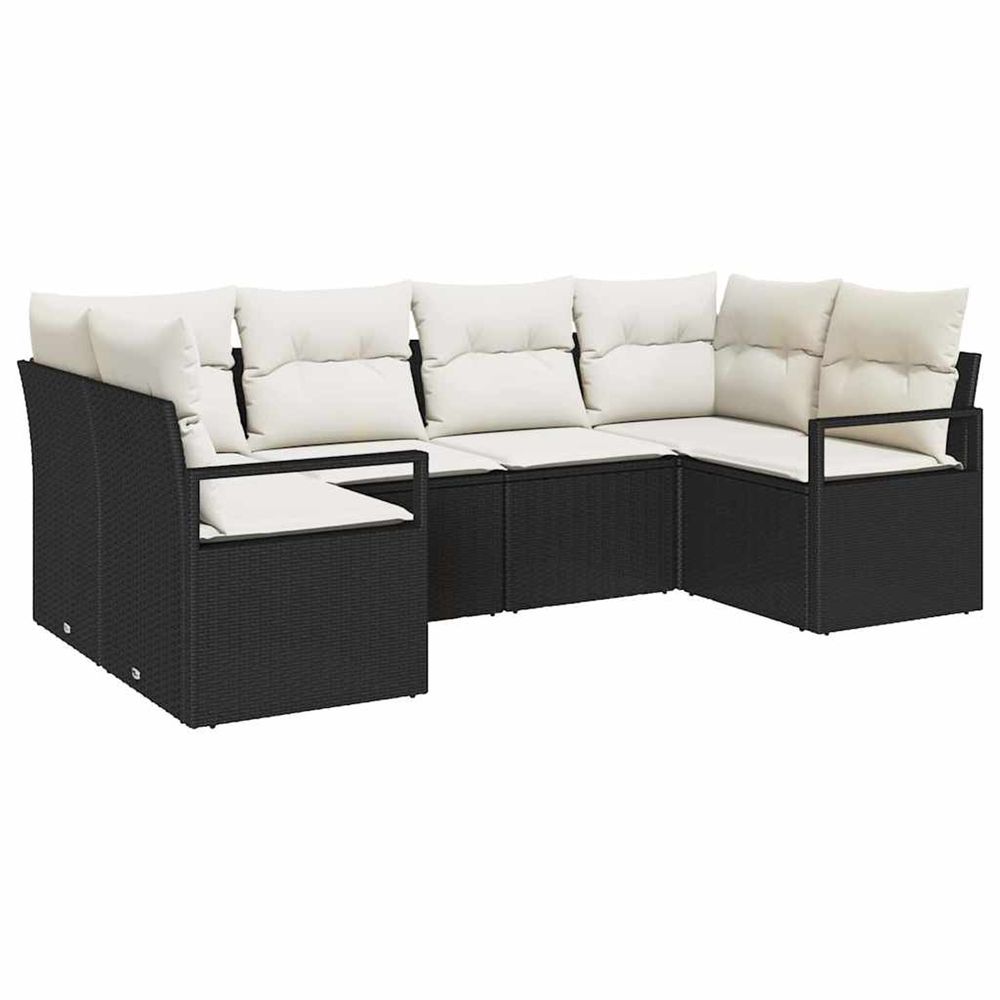 Ensemble de canapés 6 pc noir polyrotin