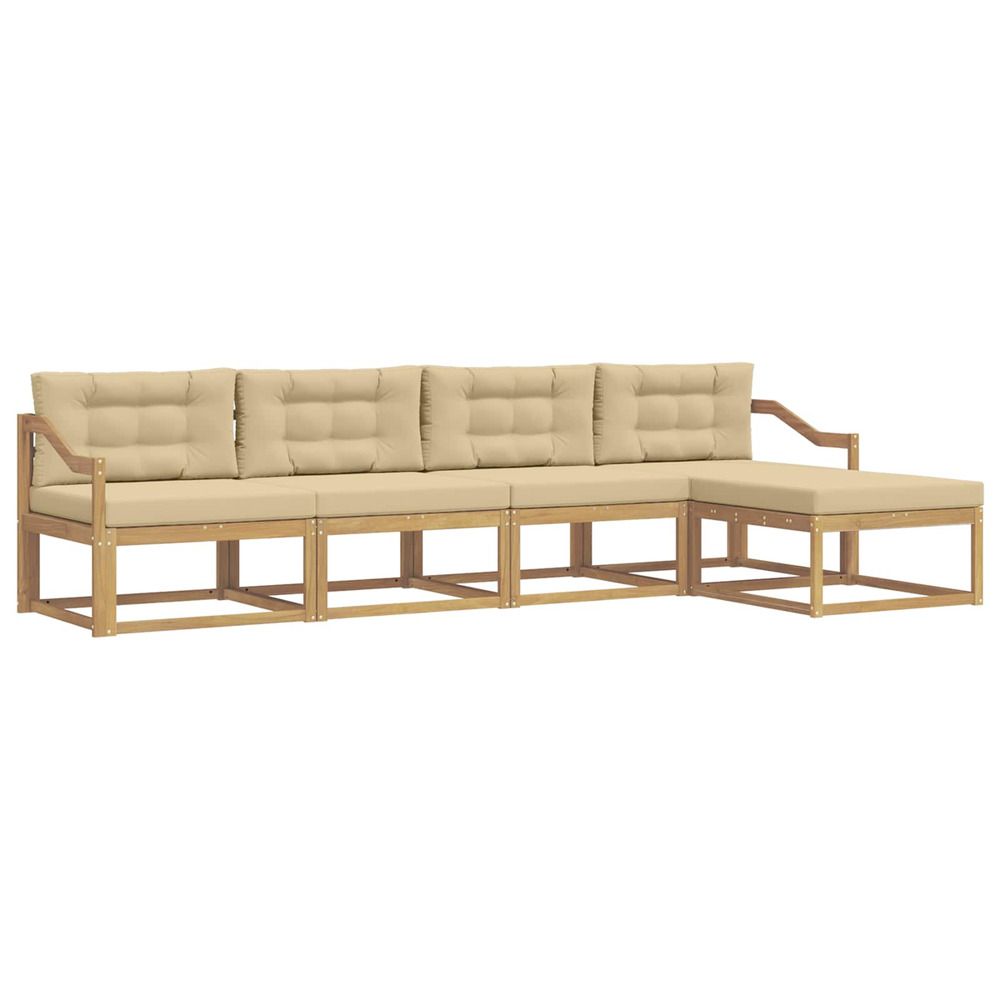 Ensemble de canapés d'extérieur 4 pc blanc et beige polyester