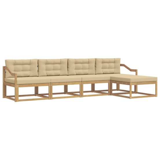 Ensemble de canapés d'extérieur 4 pc blanc et beige polyester