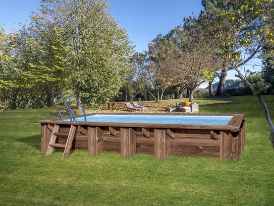 Piscine bois mango 6,18 x 3,20 x 1,33 m