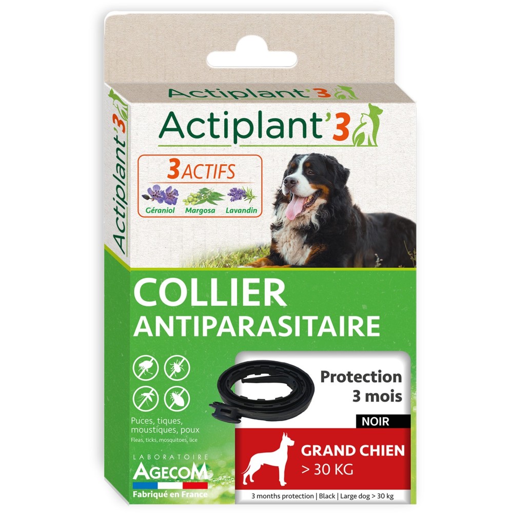 Collier antiparasitaire grand chien - actiplant'