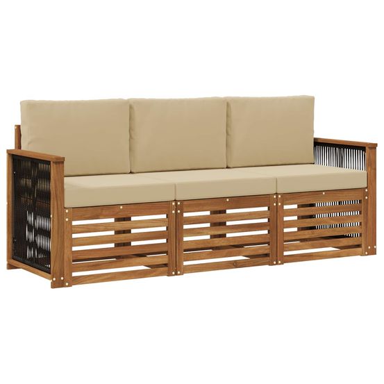 Ensembles de canapés 3 pc bois d'acacia massif