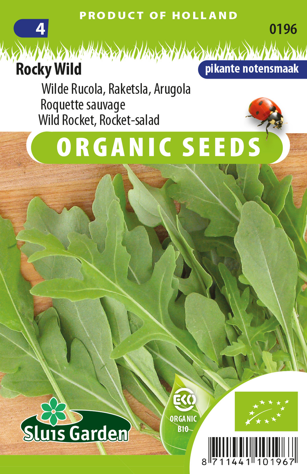 Rocket-salad, wild rocket rocky - organic seeds - ca. 1,5 g (livraison gratuite)