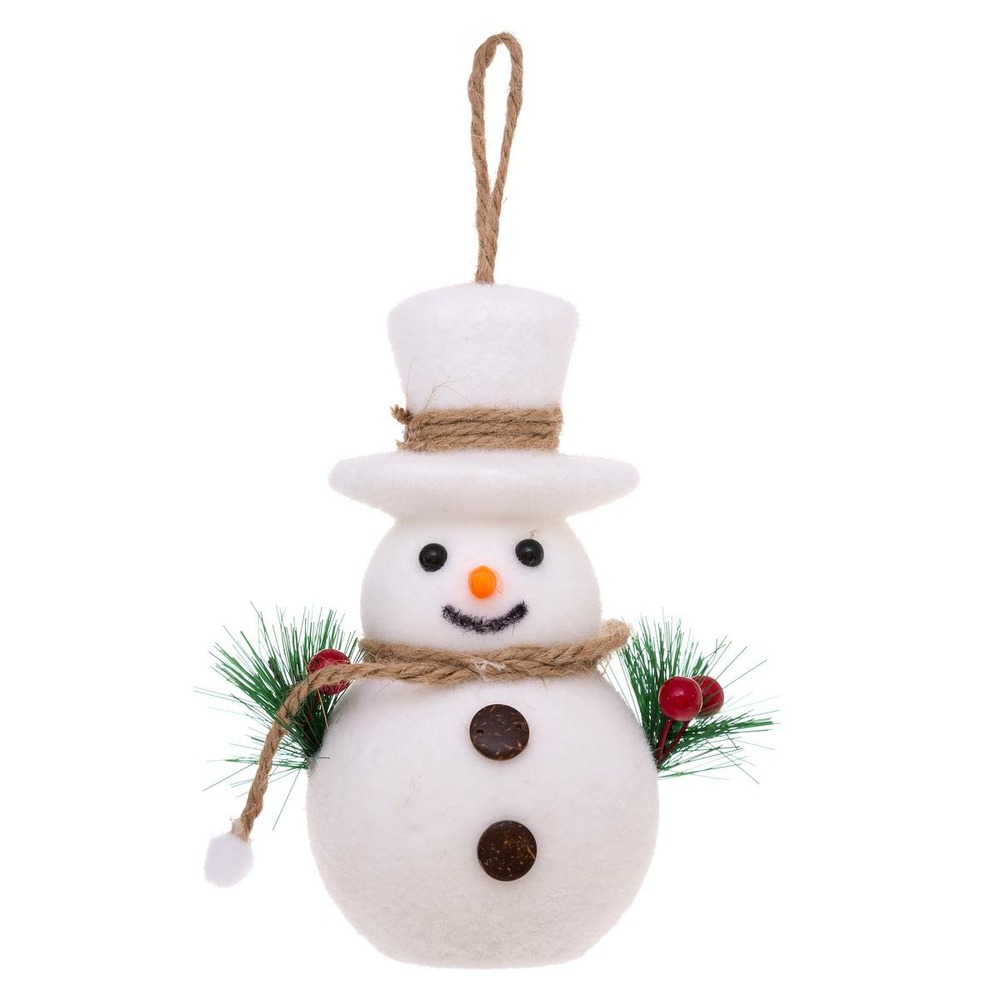 Sujet bonhomme de neige boule 17cm polystyrène