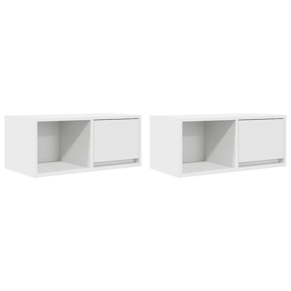 Meubles tv 2 pcs blanc 60x31x25,5 cm bois d'ingénierie