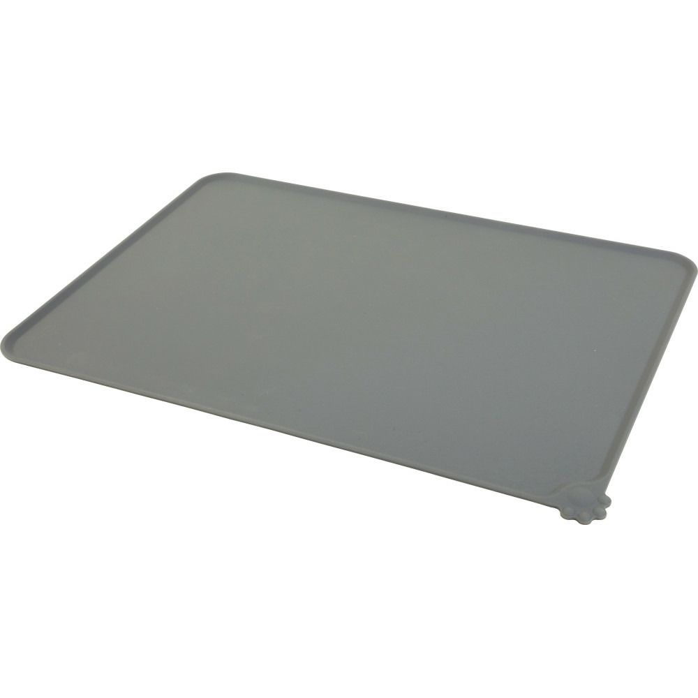 Tapis écuelle silicone gris m 47.5 x 30.1 cm pour chien