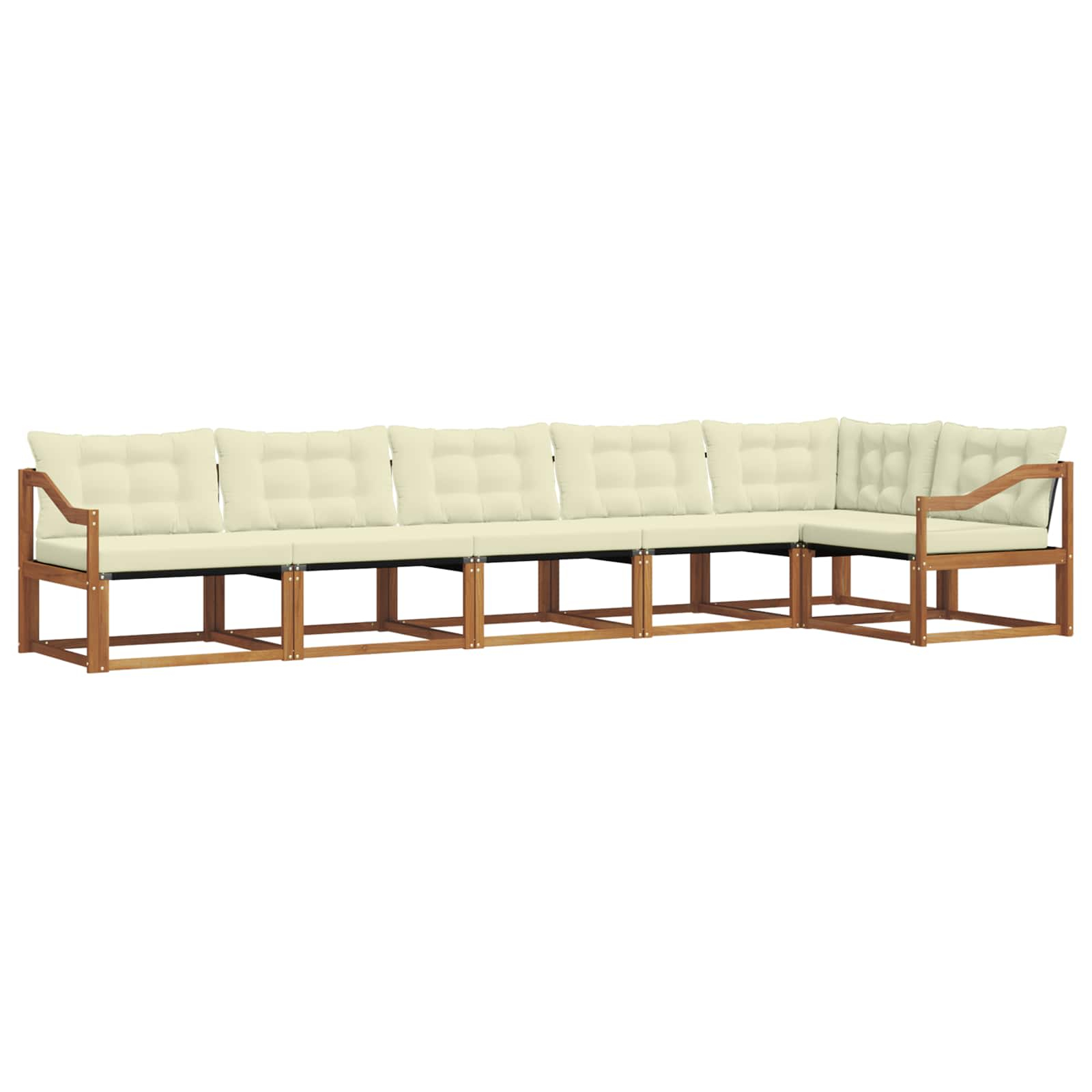 Ensemble de canapés d'extérieur 6 pcs naturel et crème