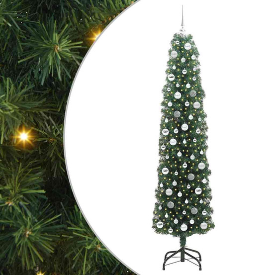 Sapin de noël artificiel vert 210 cm pvc et acier et plastique