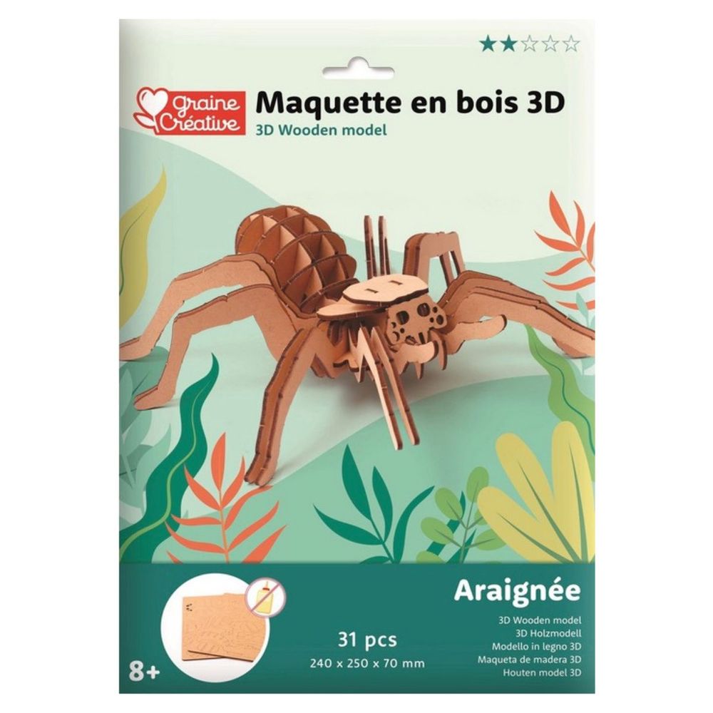 Maquette 3d en bois - arraignée
