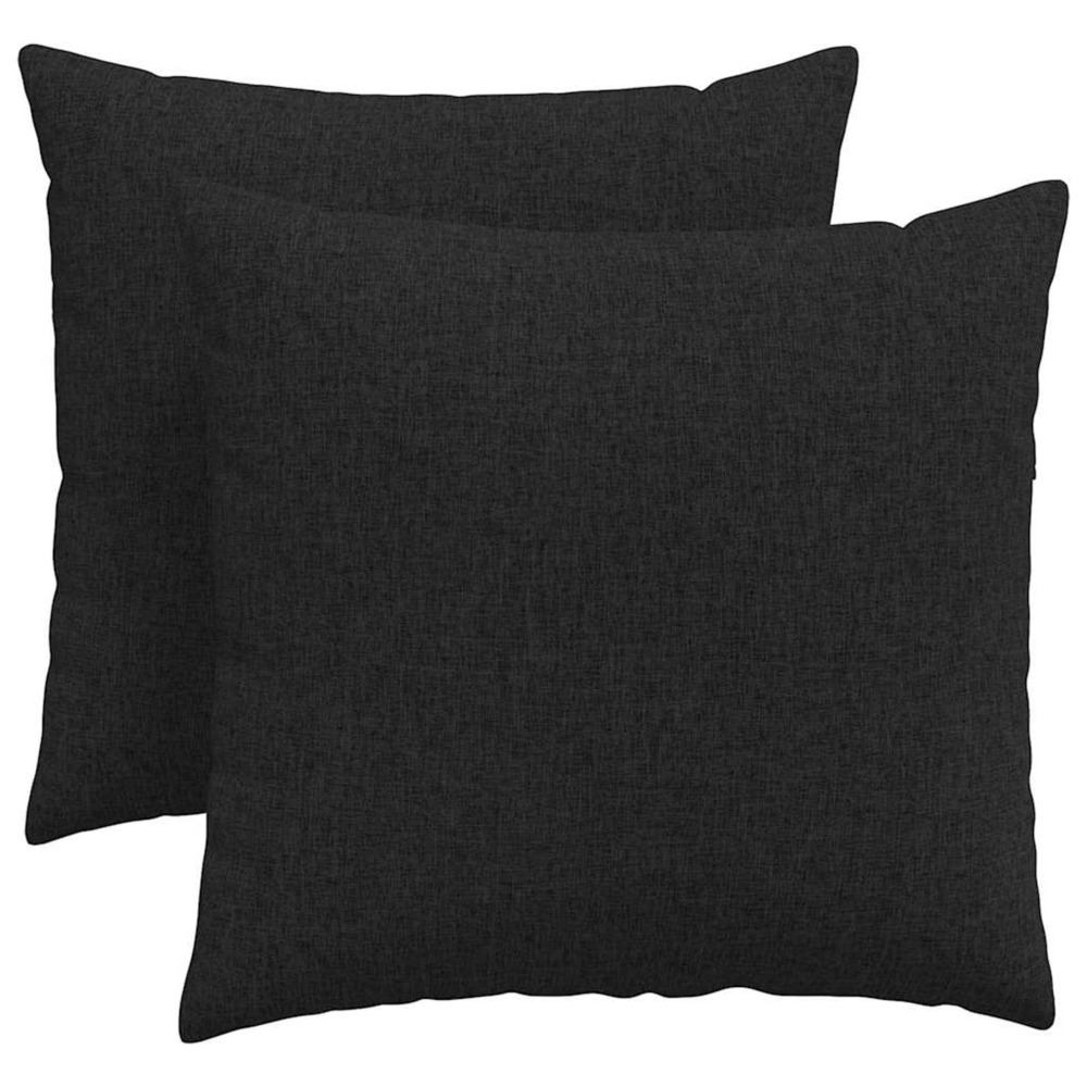 Coussins de canapé 2 pcs noir 45 x 45 cm tissu