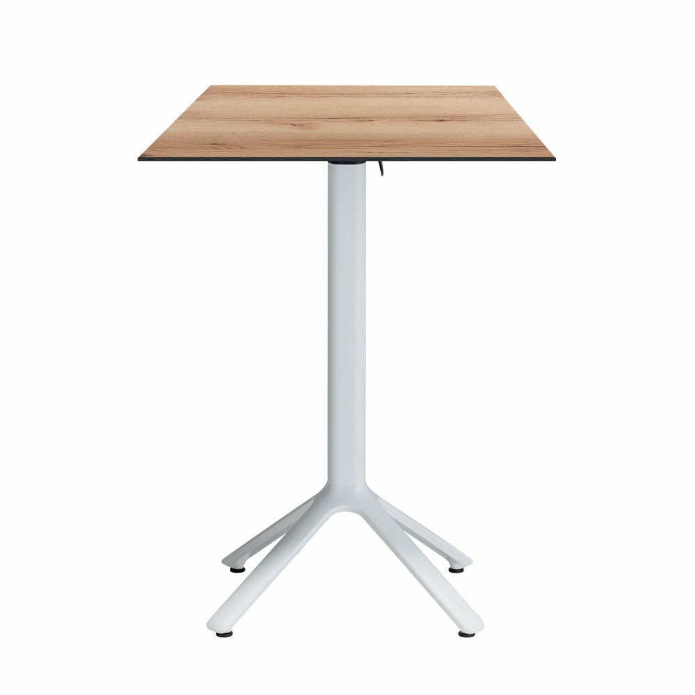 Restootab - table haute pliable nemo blanche pour extérieur chêne clair 60x60