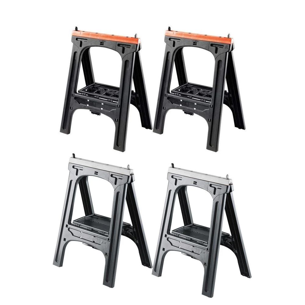Chevalet universel en plastique lot de 2, capacité de charge par chevalet 300 kg, gris