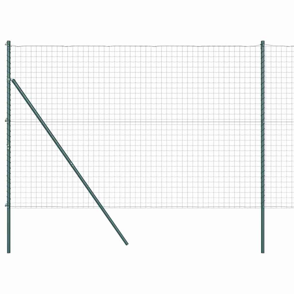 Clôture avec poteau vert 1,6 x 10 m acier et pvc