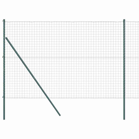 Clôture avec poteaux vert 1.6 x 10 m acier