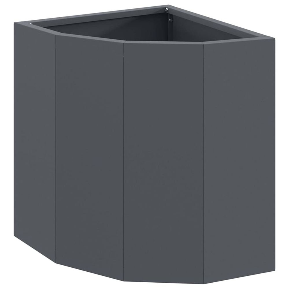 Jardinière d'extérieur d'angle anthracite 30 x 30 x 35 cm acier