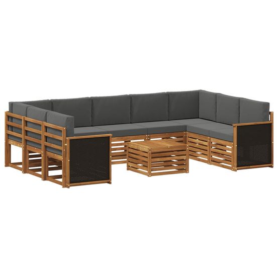 Ensemble de canapés d'extérieur 10 pc naturel et anthracite