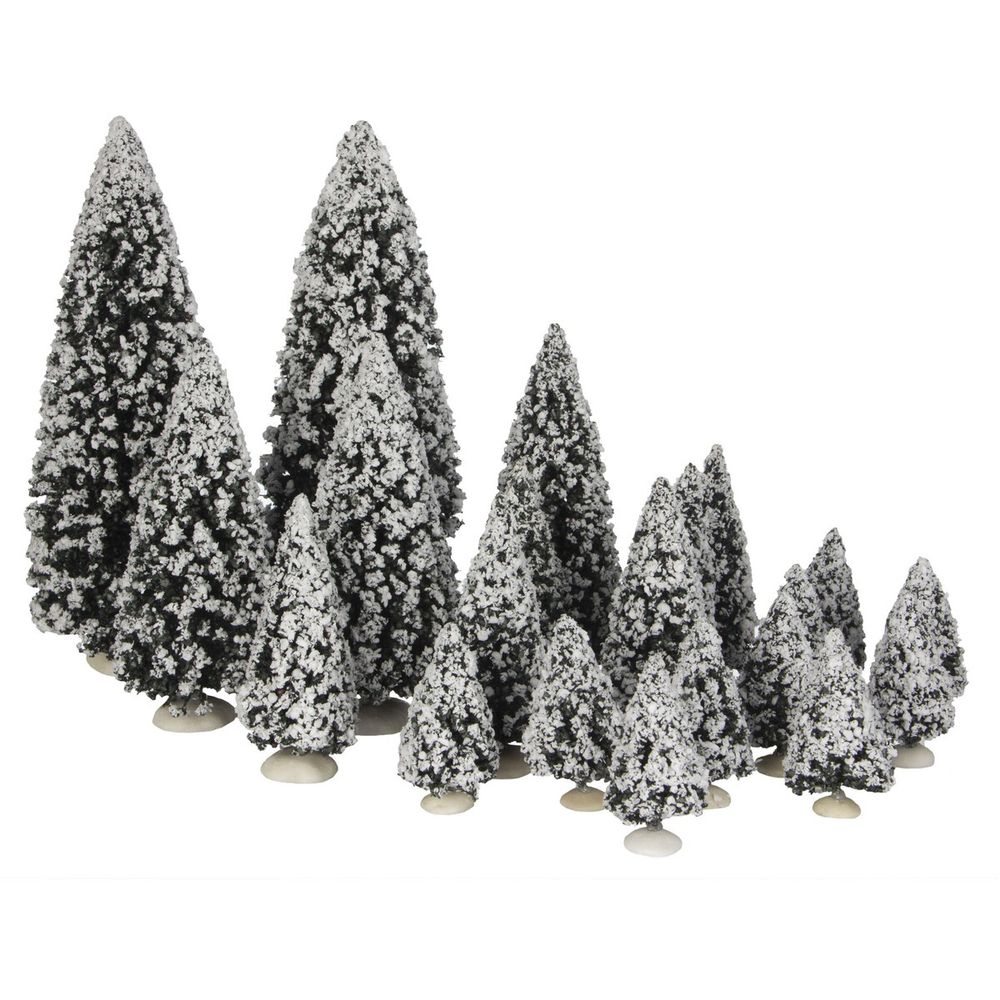 Village de noël evergreen set de 21 h22x8cm - vert