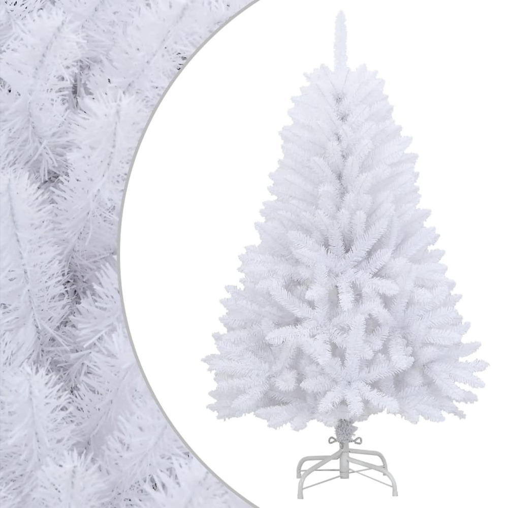 Sapin de noël artificiel à charnières avec support blanc 120 cm