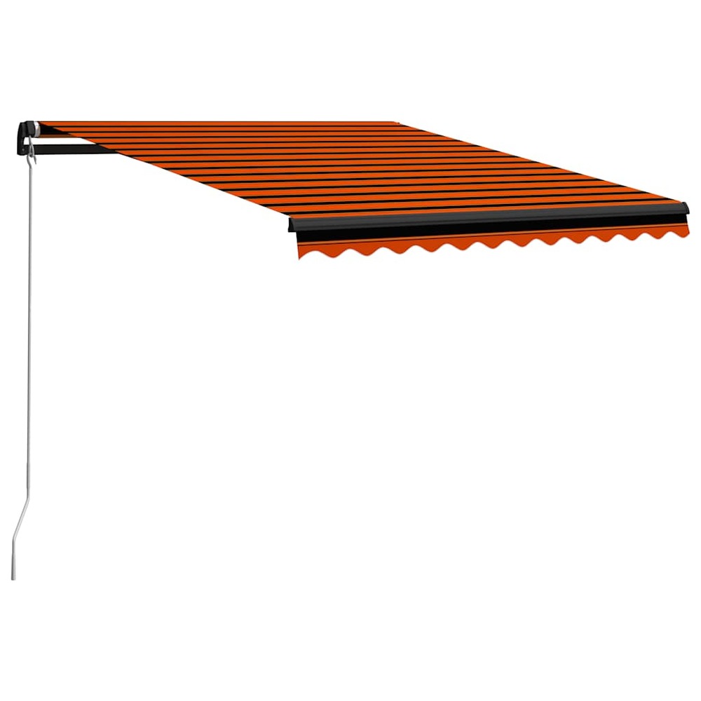 Auvent manuel rétractable avec led 300x250 cm orange et marron