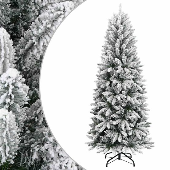 Sapin de noël artificiel floqué blanc pvc et pe ultra-réaliste 150 cm