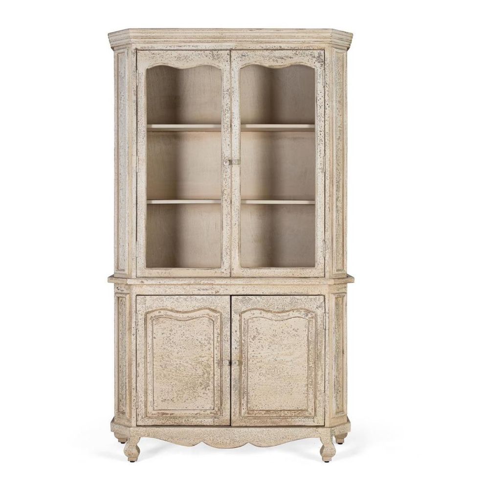 Vaisselier bois beige - décoration d'autrefois