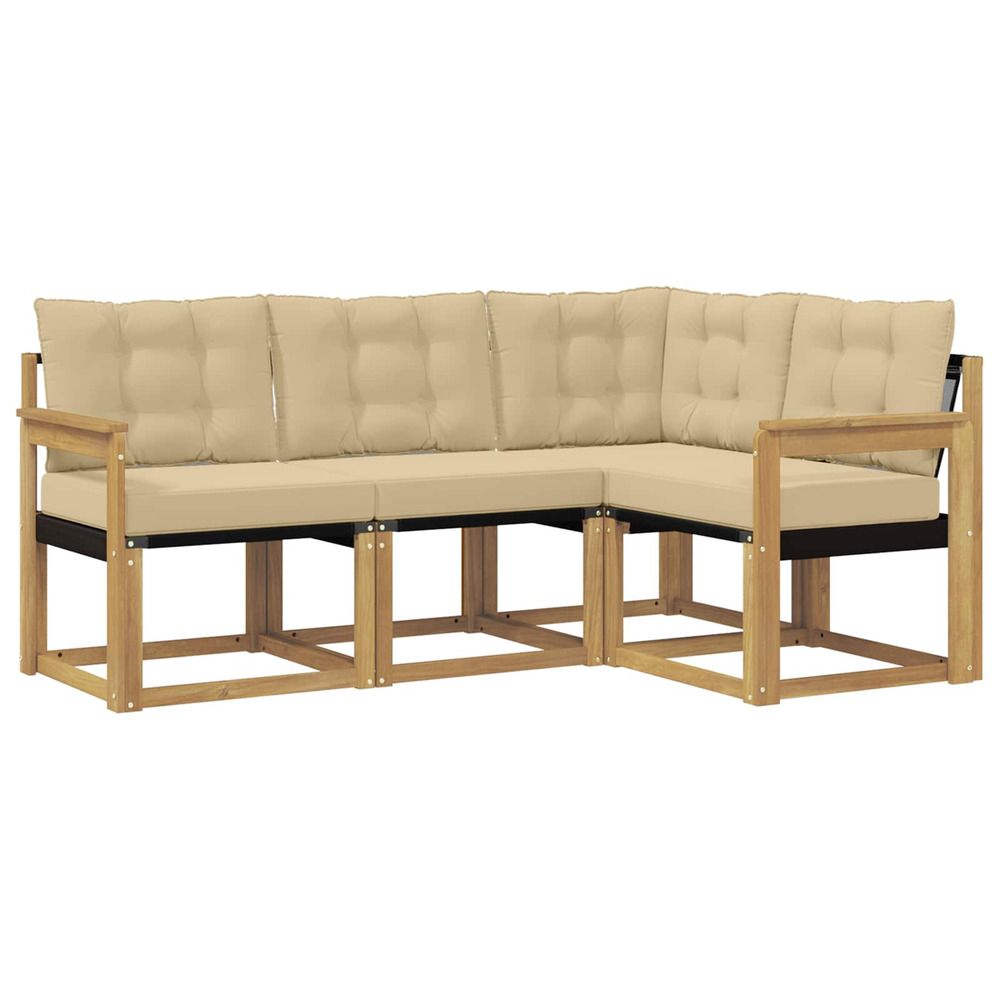 Ensemble de canapés d'extérieur 4 pc blanc et beige