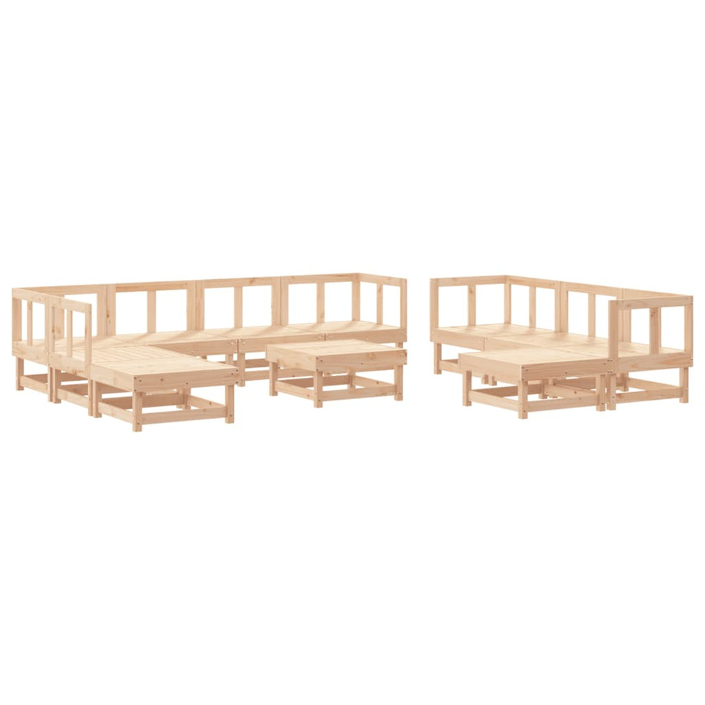 Salon de jardin 11 pcs bois de pin massif