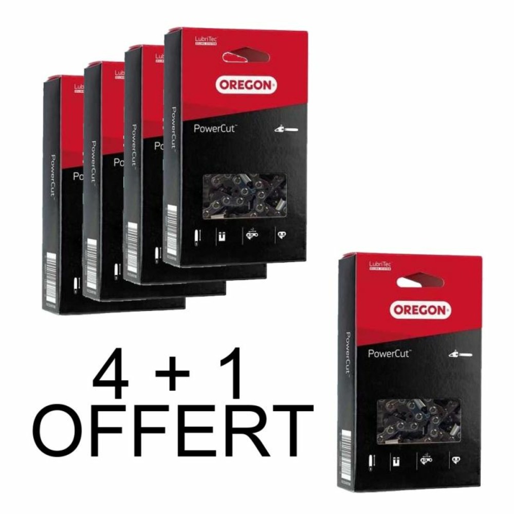 Lot 4 chaines + 1 offerte oregon 95txl066e pas : .325' jauge : 1.3 maillons : 66 - speedcut™