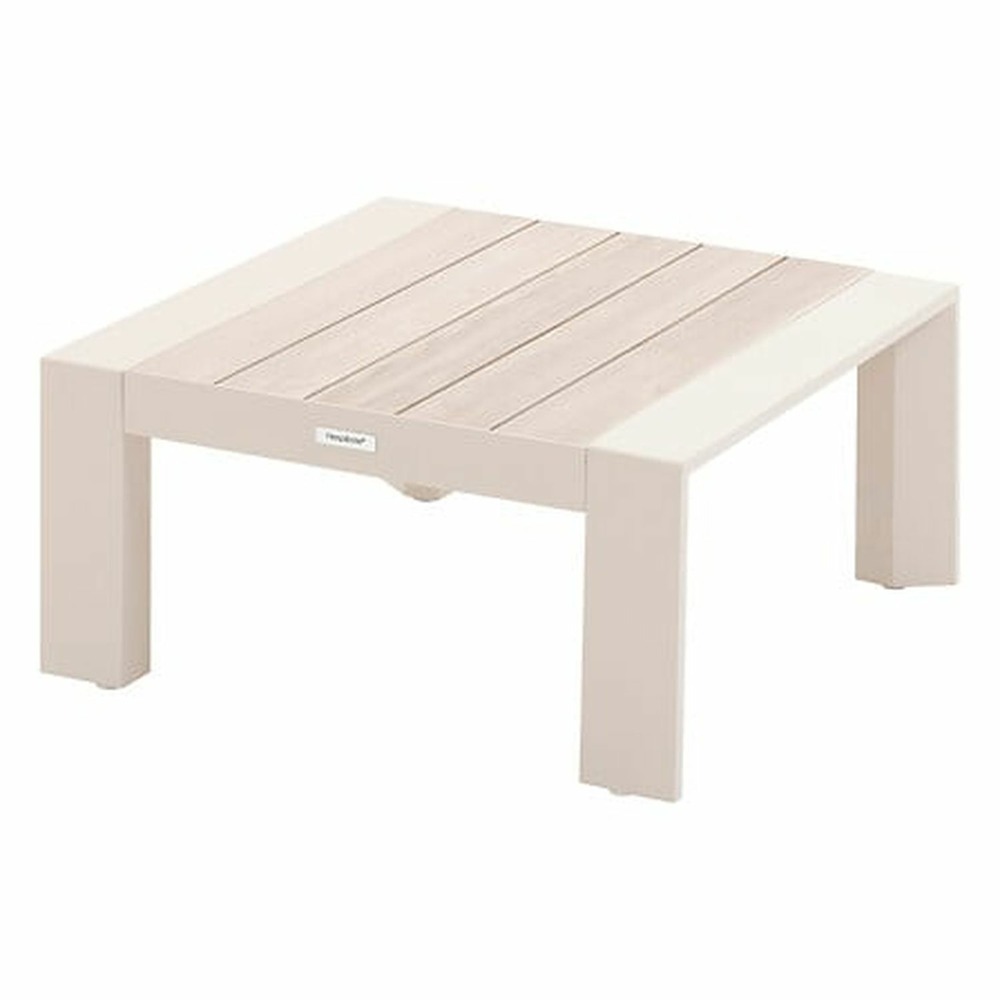 Table basse de jardin petit modèle en aluminium effet bois evasion - argile et lin