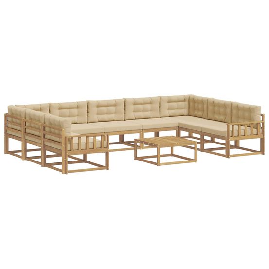 Ensemble de canapés d'extérieur 10 pc blanc et beige