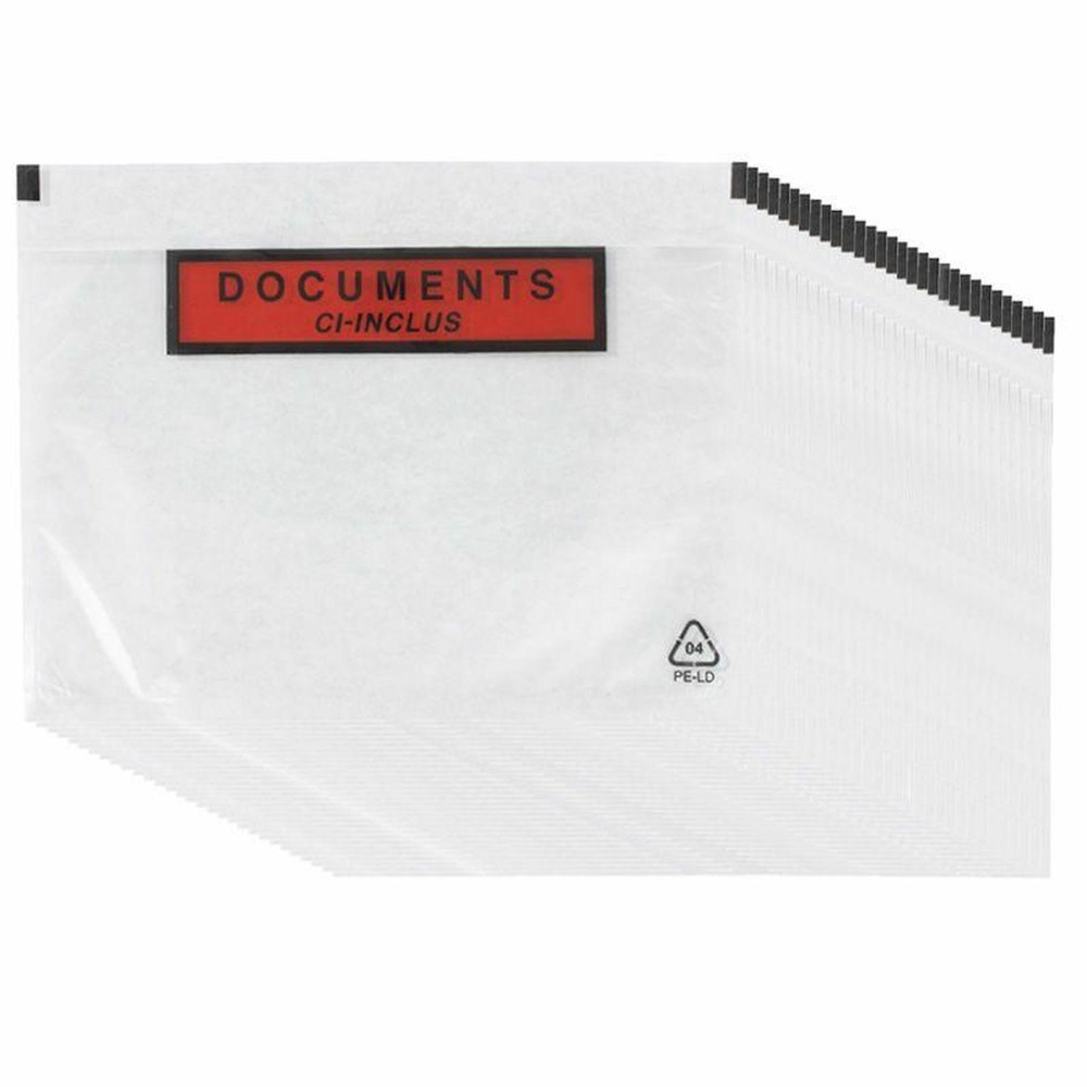 40 pochettes d'expédition autocollantes a5 transparentes