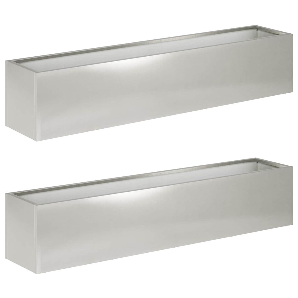 Cache-pot de jardin 2 pc argenté 80 x 20 x 20 cm