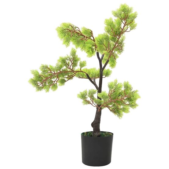 Bonsaï de cyprès artificiel avec pot 60 cm vert
