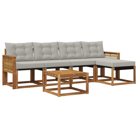 Ensemble de canapés d'extérieur 6 pc naturel et gris clair