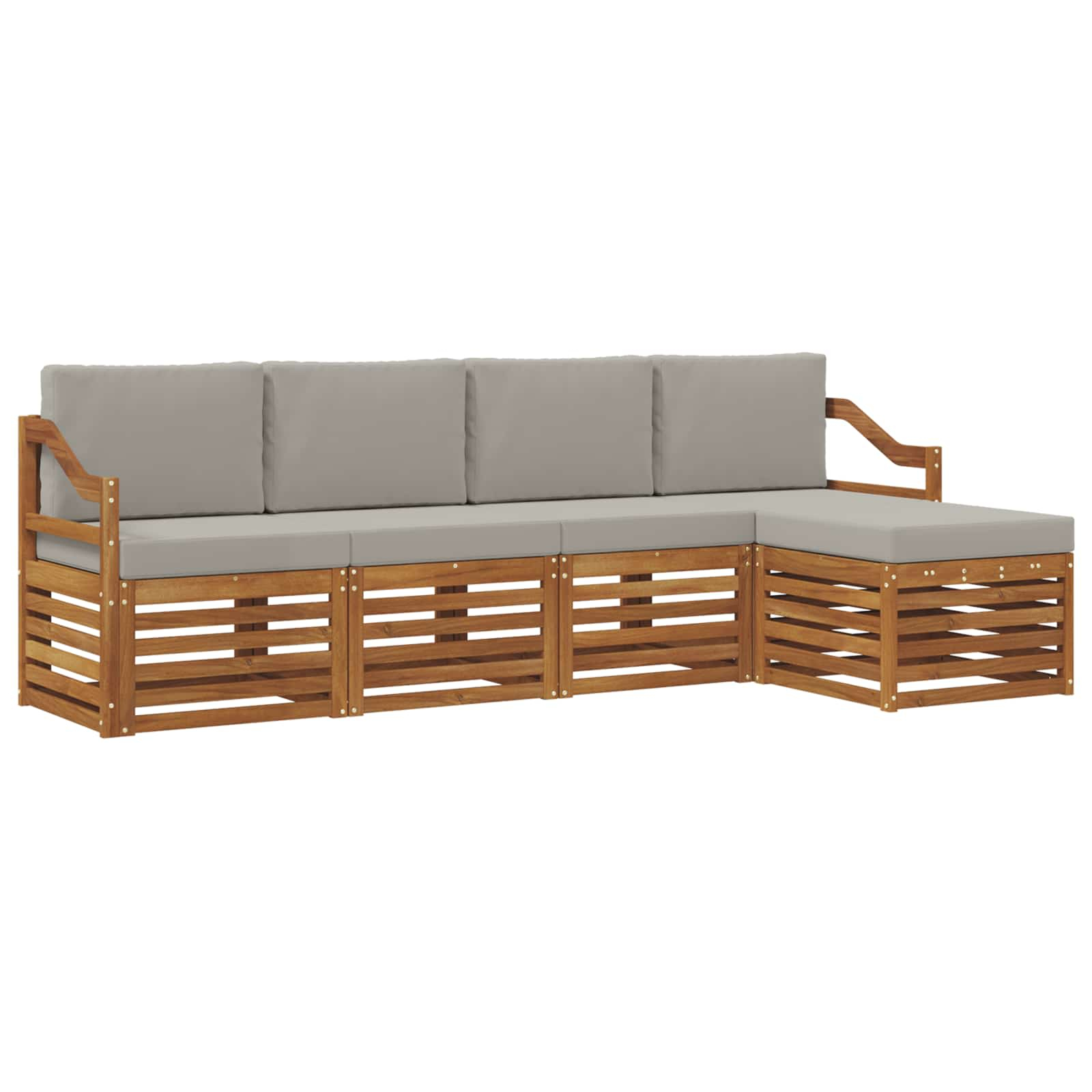 Ensembles de canapés avec coussin 5 pcs gris naturel et clair