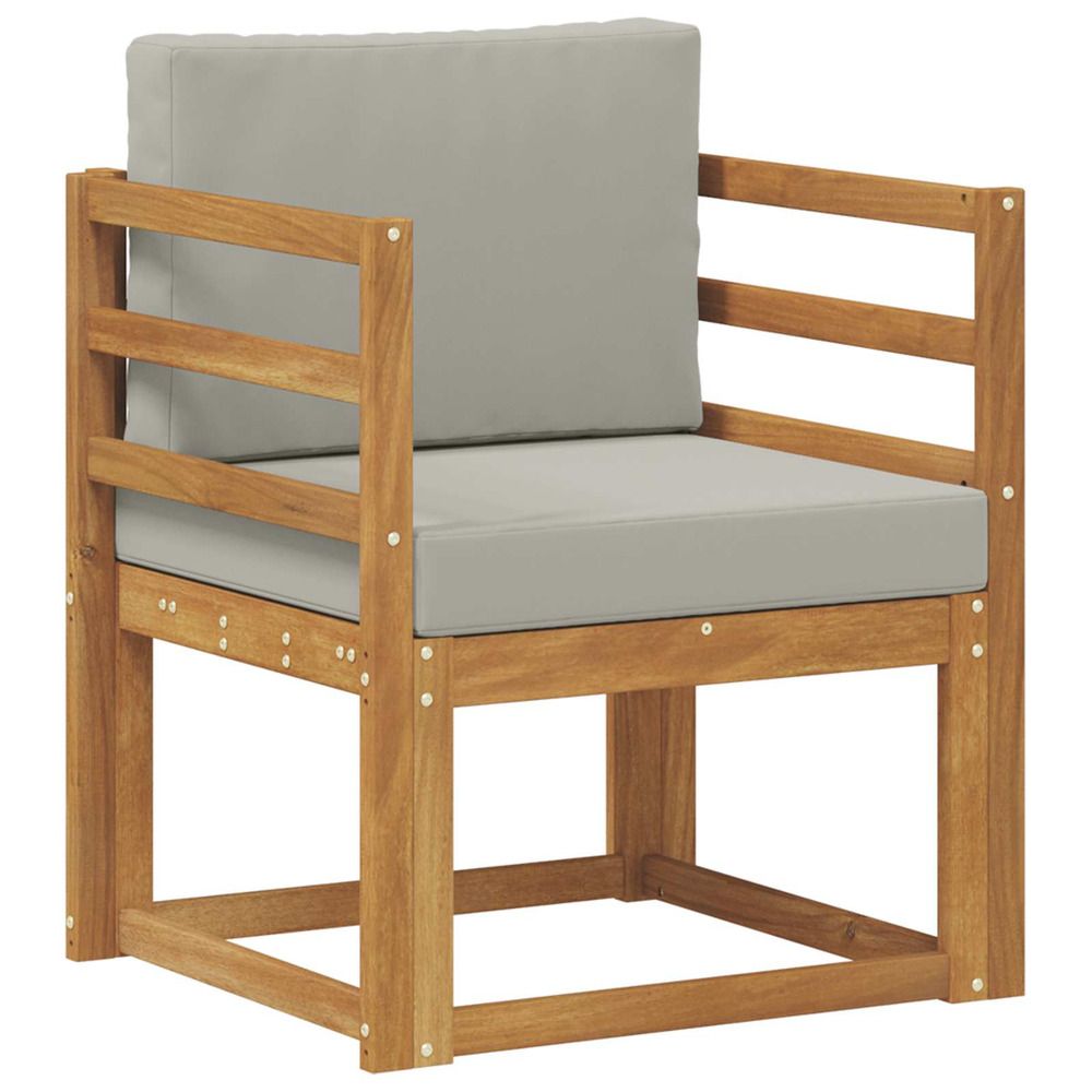 Canapé d’extérieur bois d'acacia massif et polyester