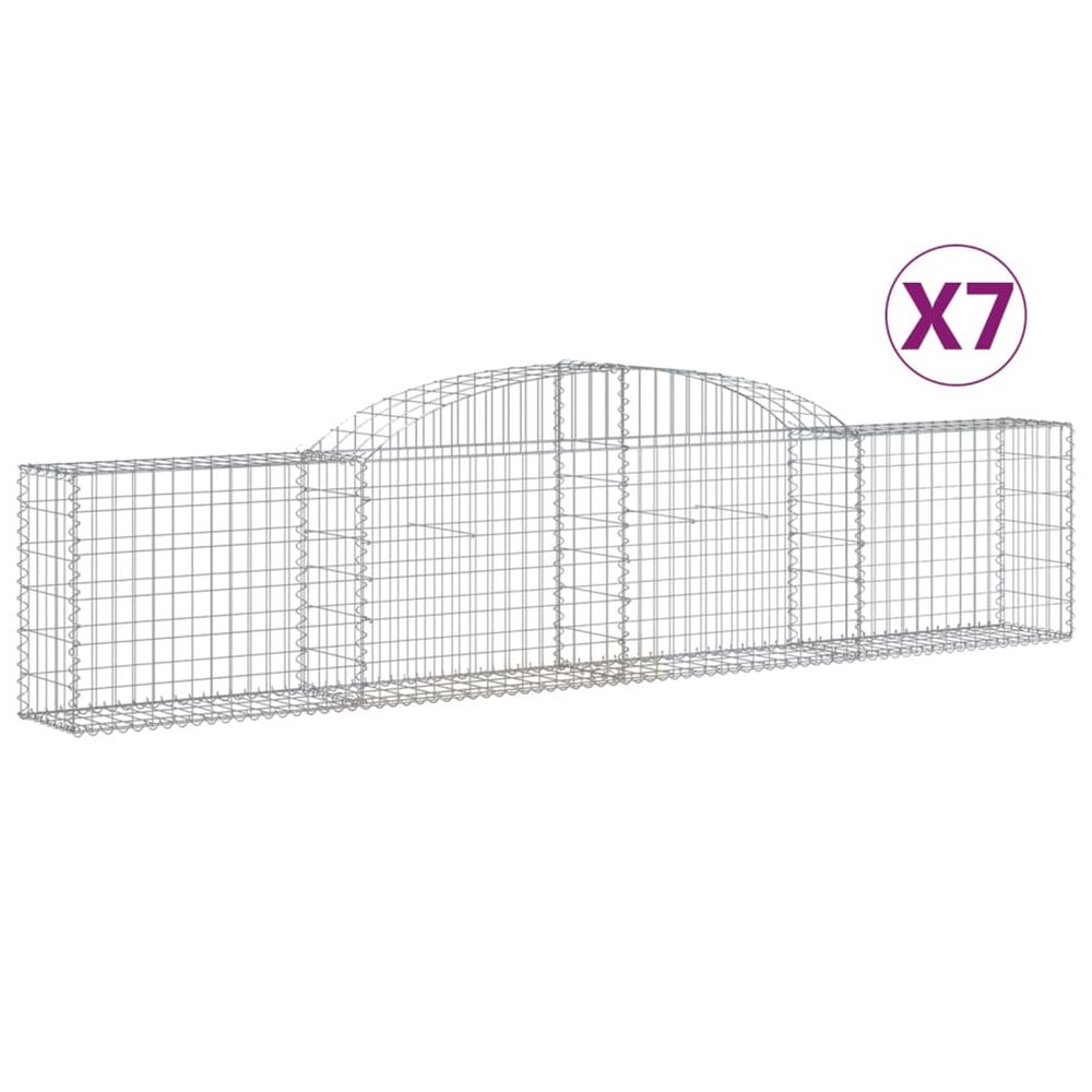 Paniers à gabions arqués 7 pcs 300x30x60/80 cm fer galvanisé