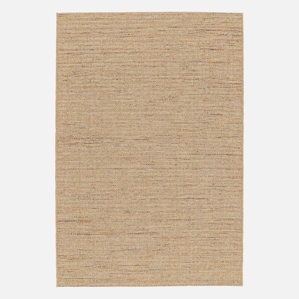 Tapis intérieur/extérieur effet jute claire avec touches de couleur