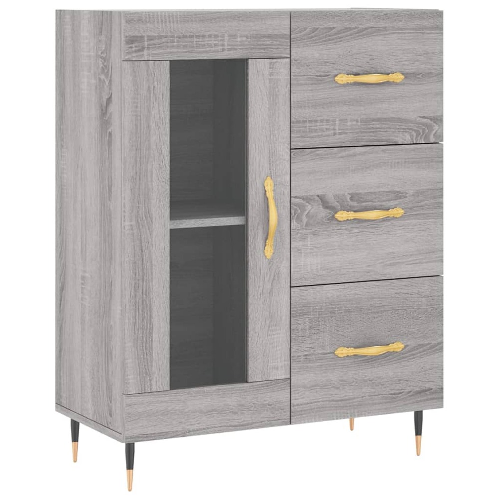 Buffet bahut commode armoire meuble de rangement organisateur cuisine salle de séjour salon sonoma 69,5 x 34 x 90 cm bois d'i