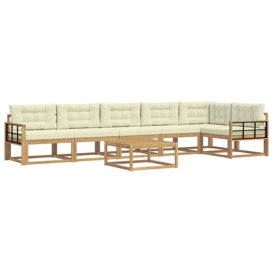 Ensemble de canapés d'extérieur 7 pc blanc et crème polyester